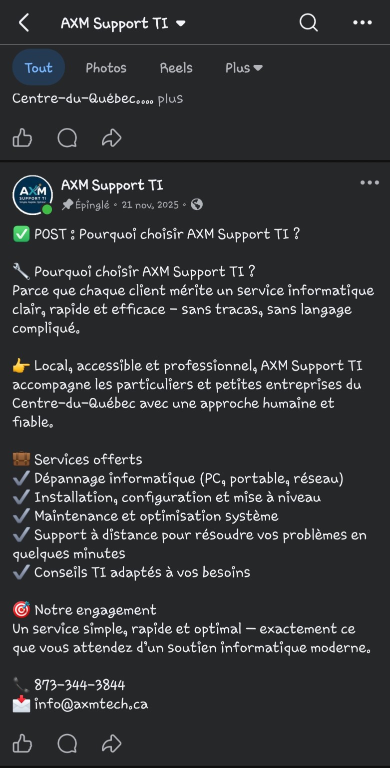 Services AXM Facebook